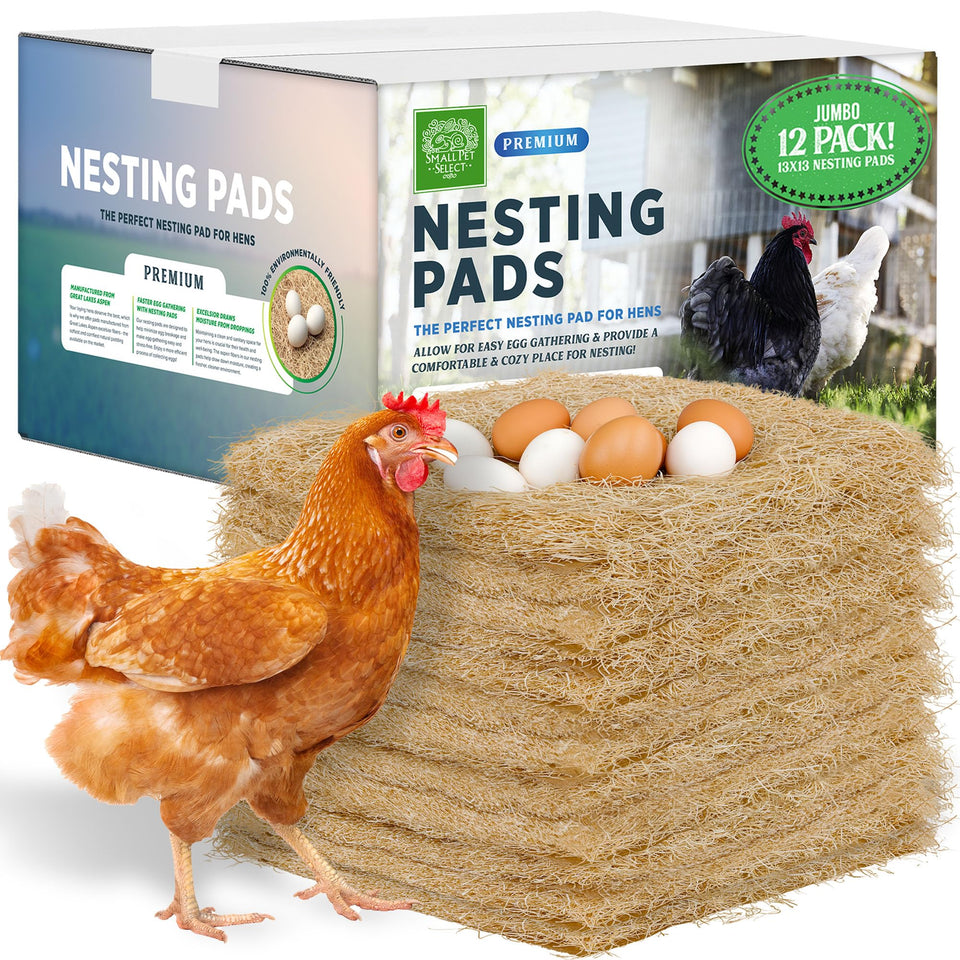 Small Pet Select chicken nesting pad top view, 13x13 inch cushion for hens