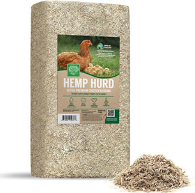 Small Pet Select hemp hurd bedding absorbency shows drier coop and less mess