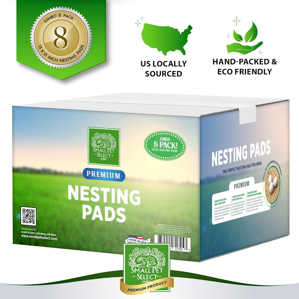 USA-sourced nesting pads by Small Pet Select ensure high-quality poultry housing.