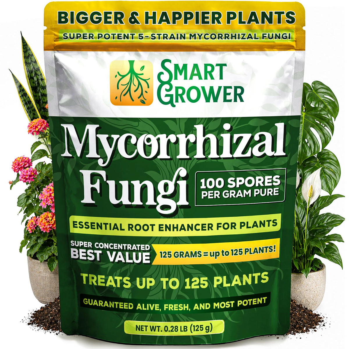 Smart Grower 5-strain blend spore bag boosts root health.
