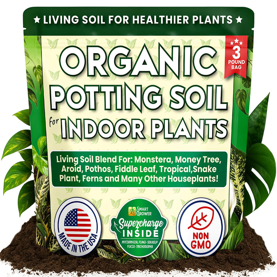 Smart Grower Organic Potting Soil in ready-to-plant bag boosts indoor gardening potential