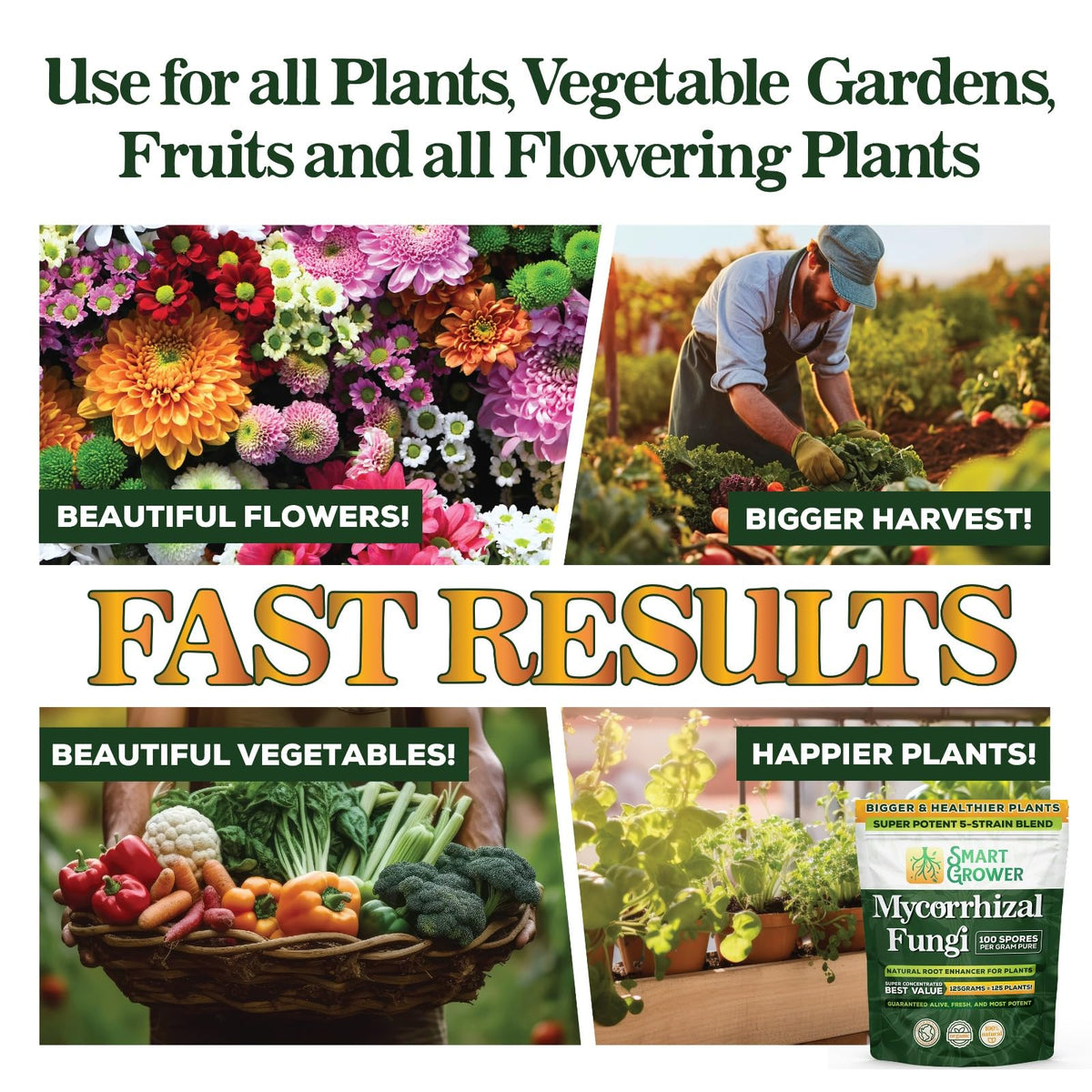 Smart Grower organic root enhancer packaging for easy use.