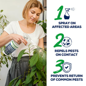 Smart Grower peppermint oil spray used in garden for outdoor pest deterrence