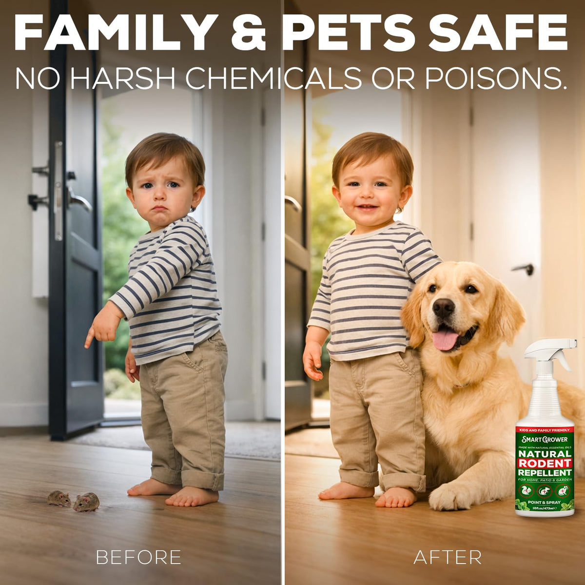 Smart Grower Peppermint Oil Spray used for indoor use in kitchens and basements.