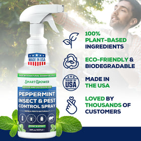 Smart Grower Peppermint Oil Spray bottle in kitchen scene.