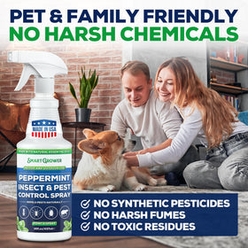 Smart Grower Peppermint Oil Spray repels spiders and insects effectively.