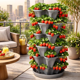 Smart Spring 5-tier indoors/outdoors emphasizes UV-resistant durability in sun or rain.