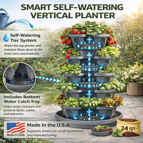 Smart Spring 5-tier side profile demonstrates compact vertical design for small patios.