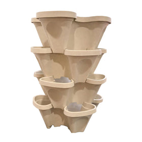 Smart Spring desert sand color planter blends with outdoor spaces