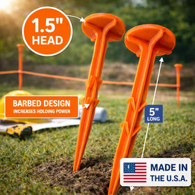 Smart Spring flush-ground stake view highlights quick installation and easy relocation.