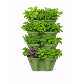 Smart Spring compact tower fits balconies, patios, and small gardens.