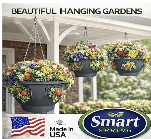 Smart Spring Ultimate Hanging Basket herb garden close-up shows fresh leaves