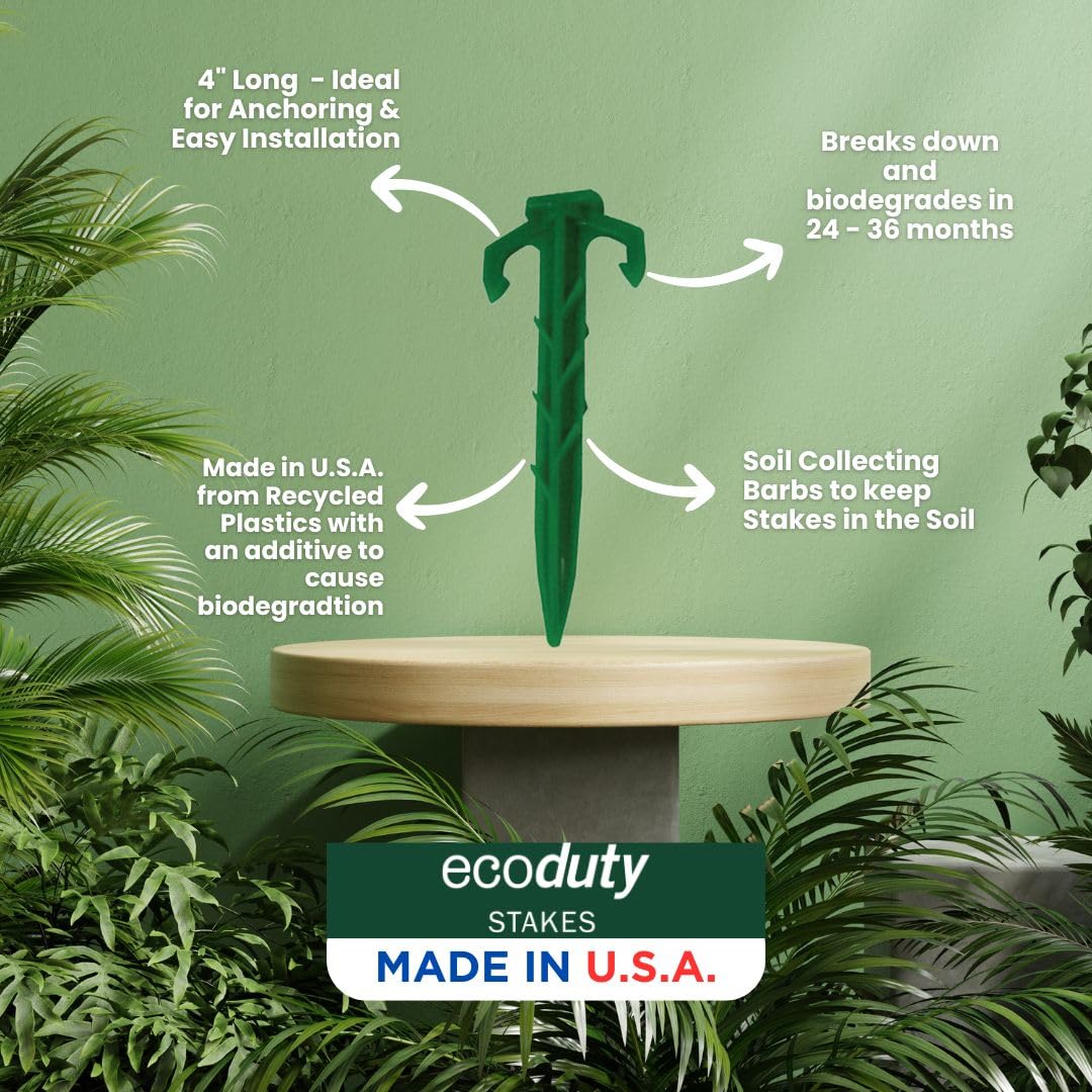 Smart Spring weed-fabric secure-stakes securing weed fabric in garden beds