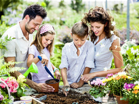SmartChoice sturdy garden thermometer inserted in soil for visible readings.