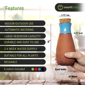 SmartiLiving 12-ounce reservoir supports extended plant hydration.