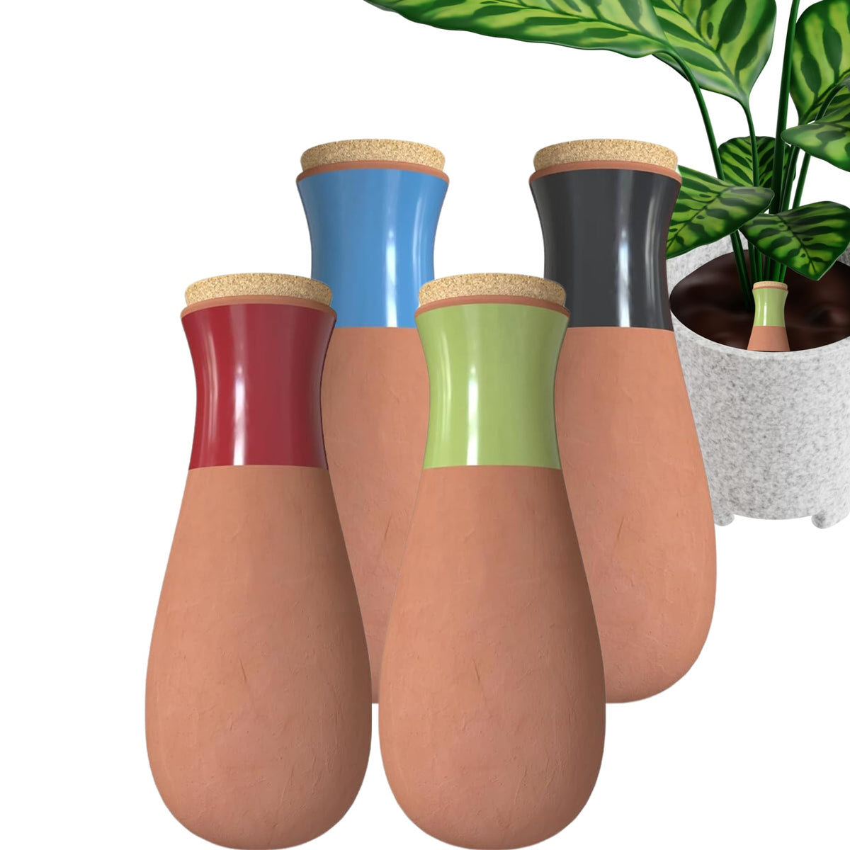 SmartiLiving Ollas top view shows discreet terracotta watering bulb.