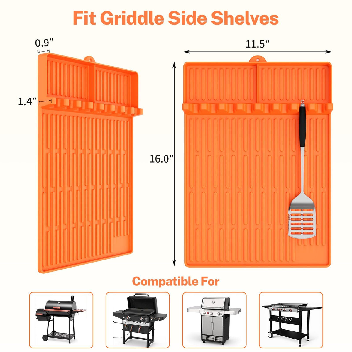 SmartKempt grill mat with bottle holders keeps oils within reach