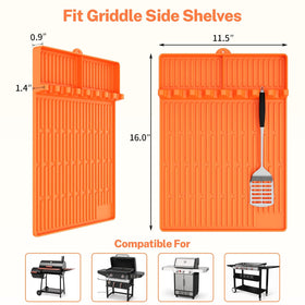 SmartKempt grill mat with bottle holders keeps oils within reach
