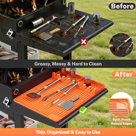 SmartKempt grill mat long drip pad catches drips for a cleaner grill area
