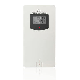 SMARTRO remote sensor displays indoor/outdoor temperature and humidity for quick monitoring.