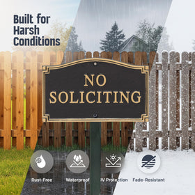 SmartSign aluminum plaque with 18-inch stake for outdoor installation