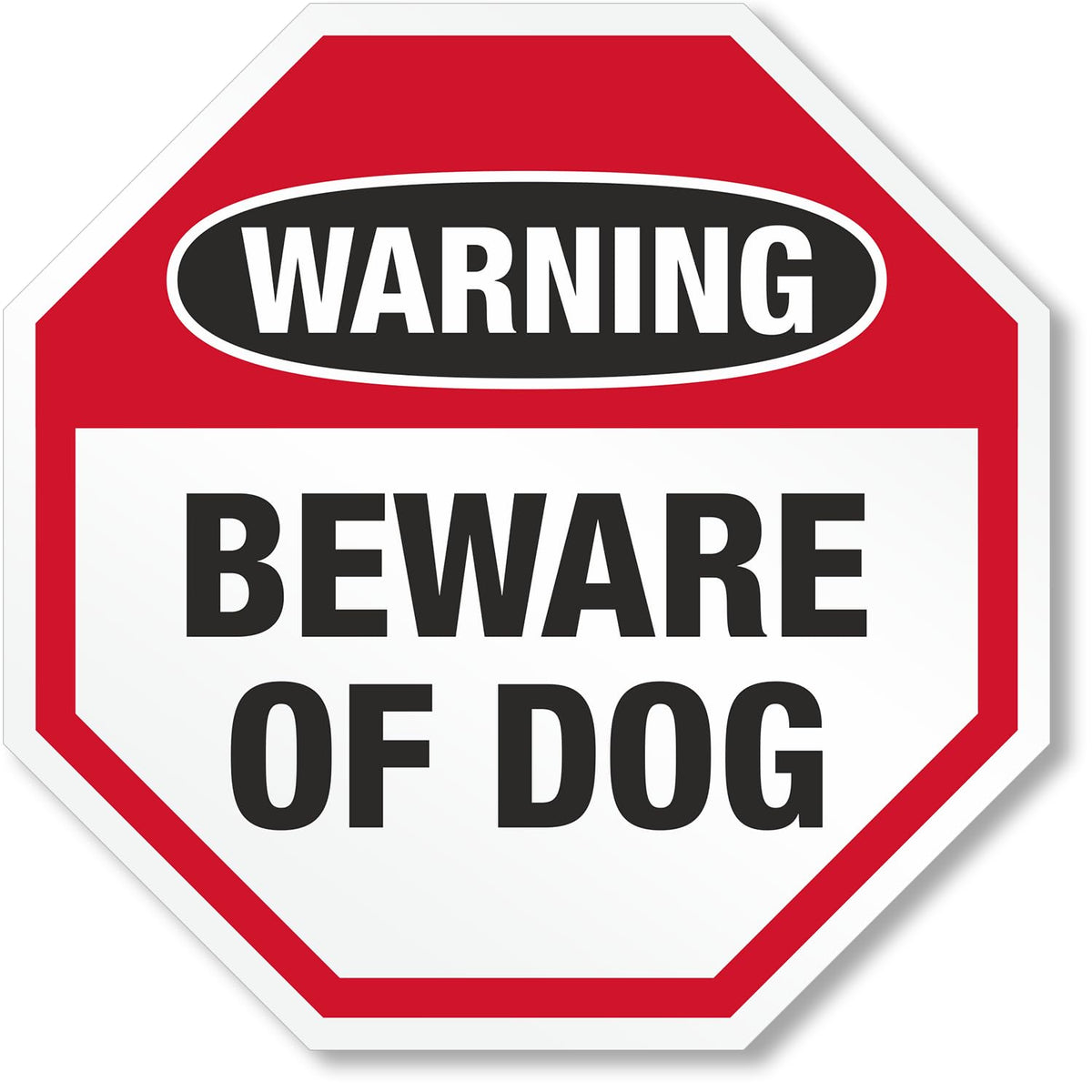 SmartSign Beware of Dog made-in-USA badge confirms domestic production.