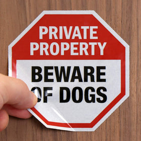 SmartSign Beware of Dog outdoor-ready design resists weather for years.