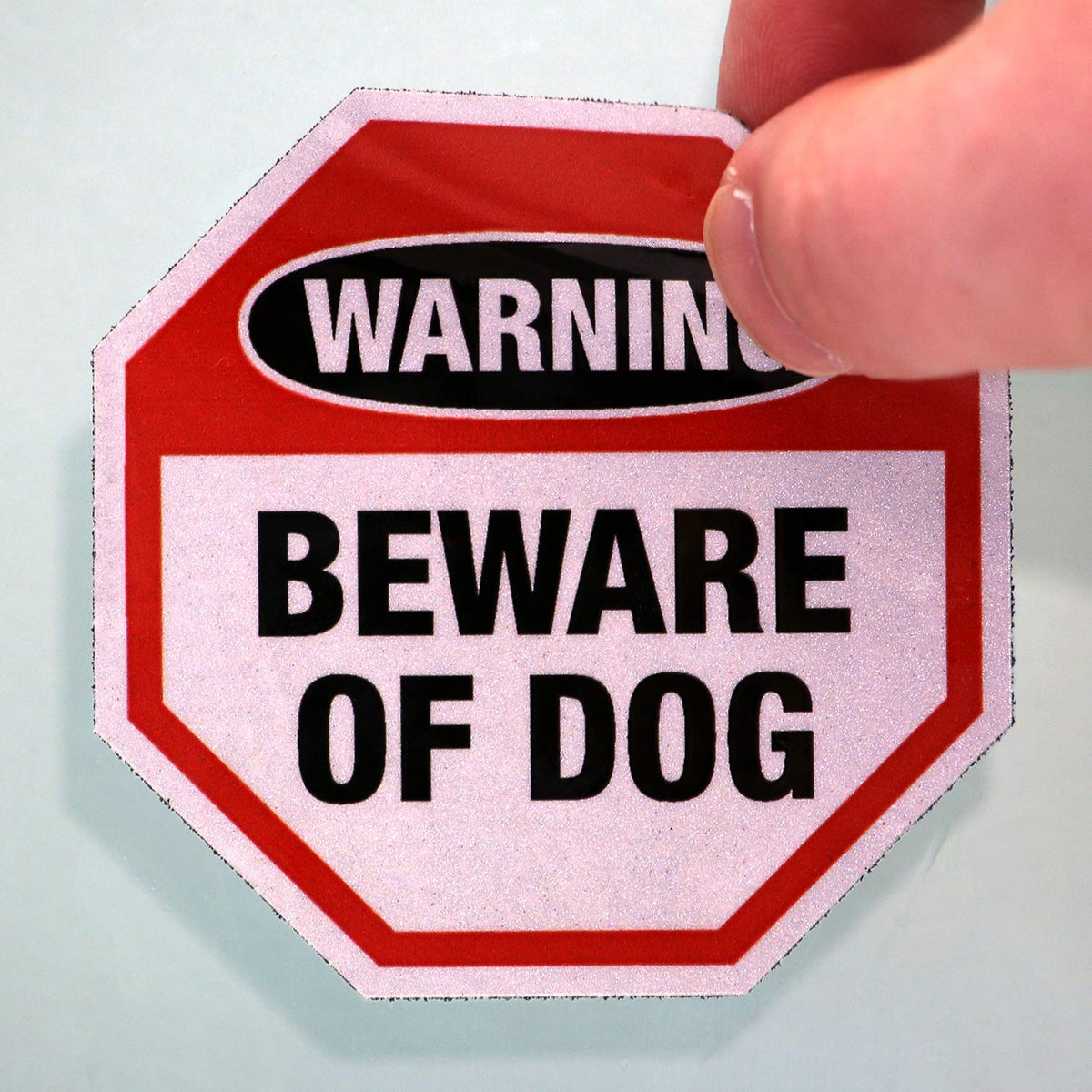 SmartSign Beware of Dog sticker pack view showing all three labels.