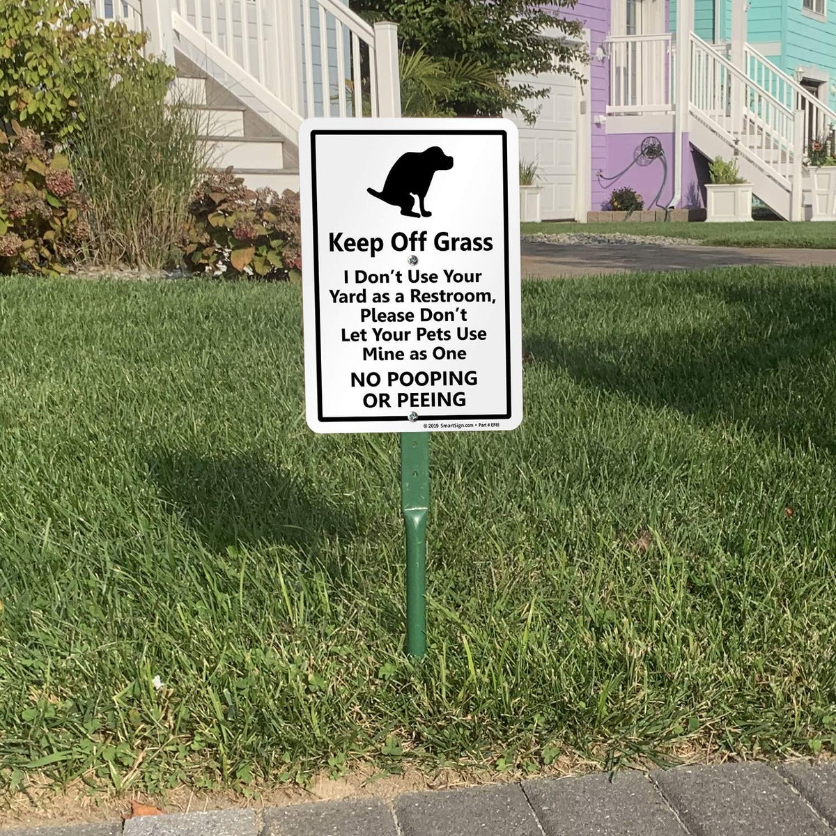 SmartSign dog waste reminder helps keep lawns tidy and pet-friendly.