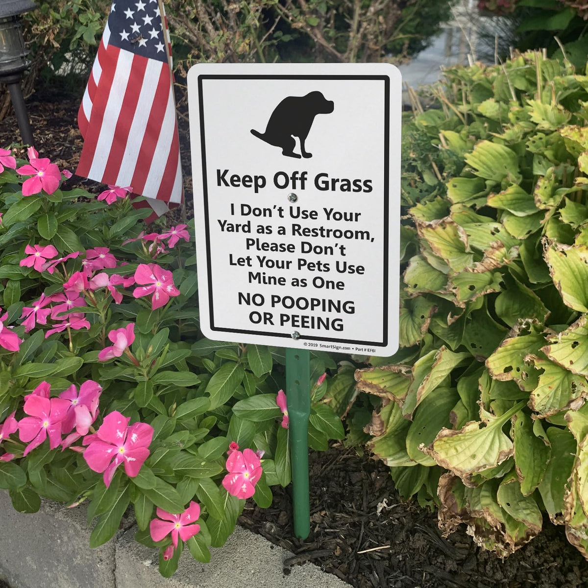 SmartSign humorous Keep Off Grass sign adds curb appeal and clarity.