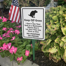 SmartSign humorous Keep Off Grass sign adds curb appeal and clarity.