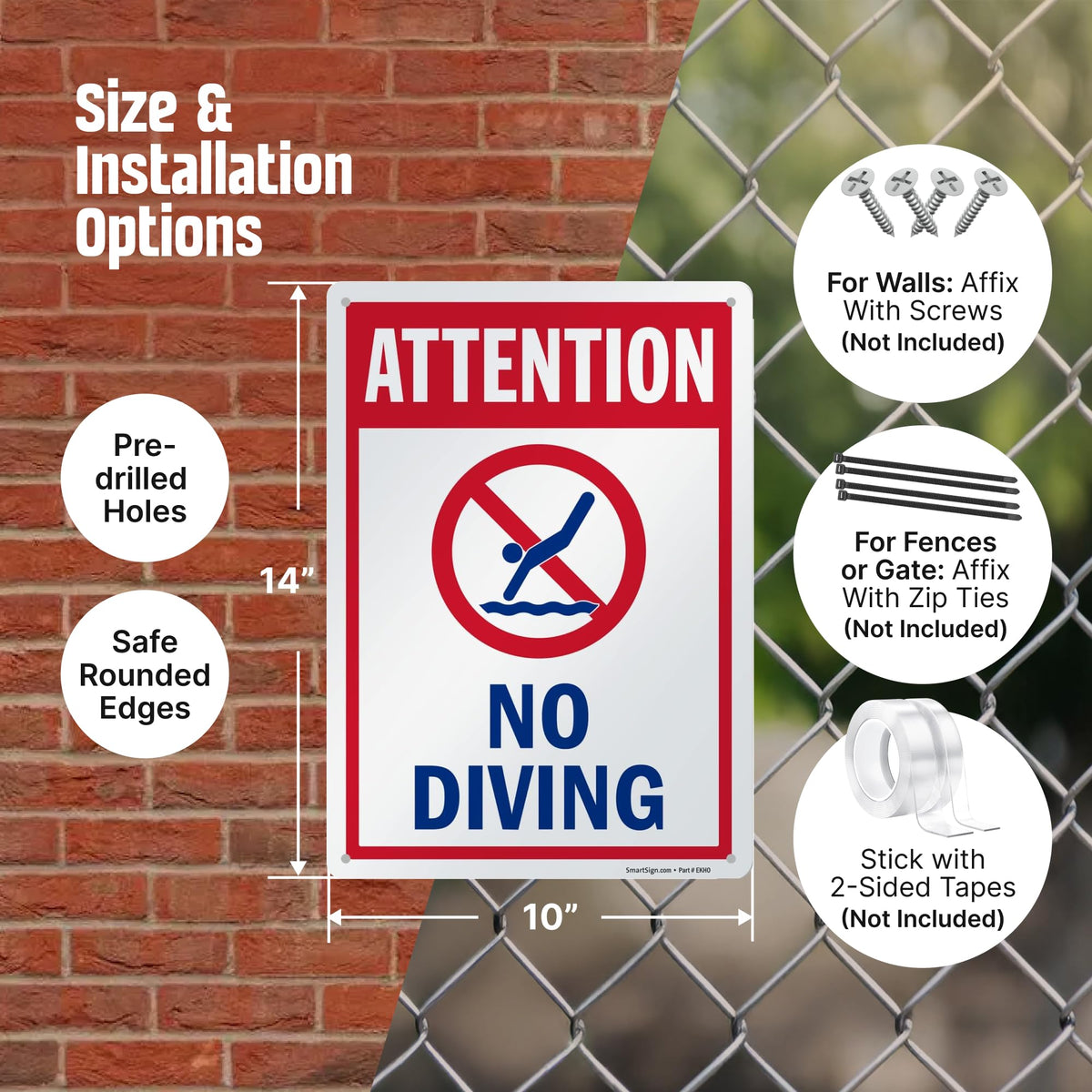 SmartSign laminated graphics resist weather and UV exposure for long-lasting visibility.