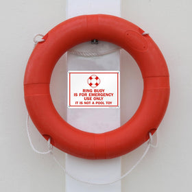 SmartSign ring buoy emergency sign durable aluminum for long outdoor use.