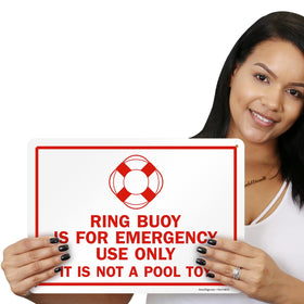 SmartSign ring buoy emergency sign four-hole mounting enables easy installation.