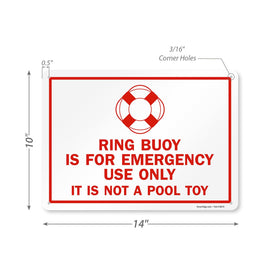 SmartSign ring buoy emergency sign UV-resistant laminate guards against fading.
