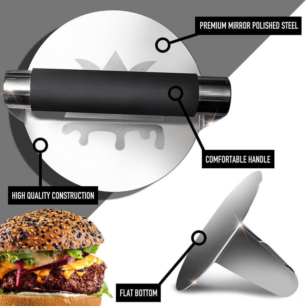 SMASHER KING dishwasher-safe design makes cleanup quick after grilling.