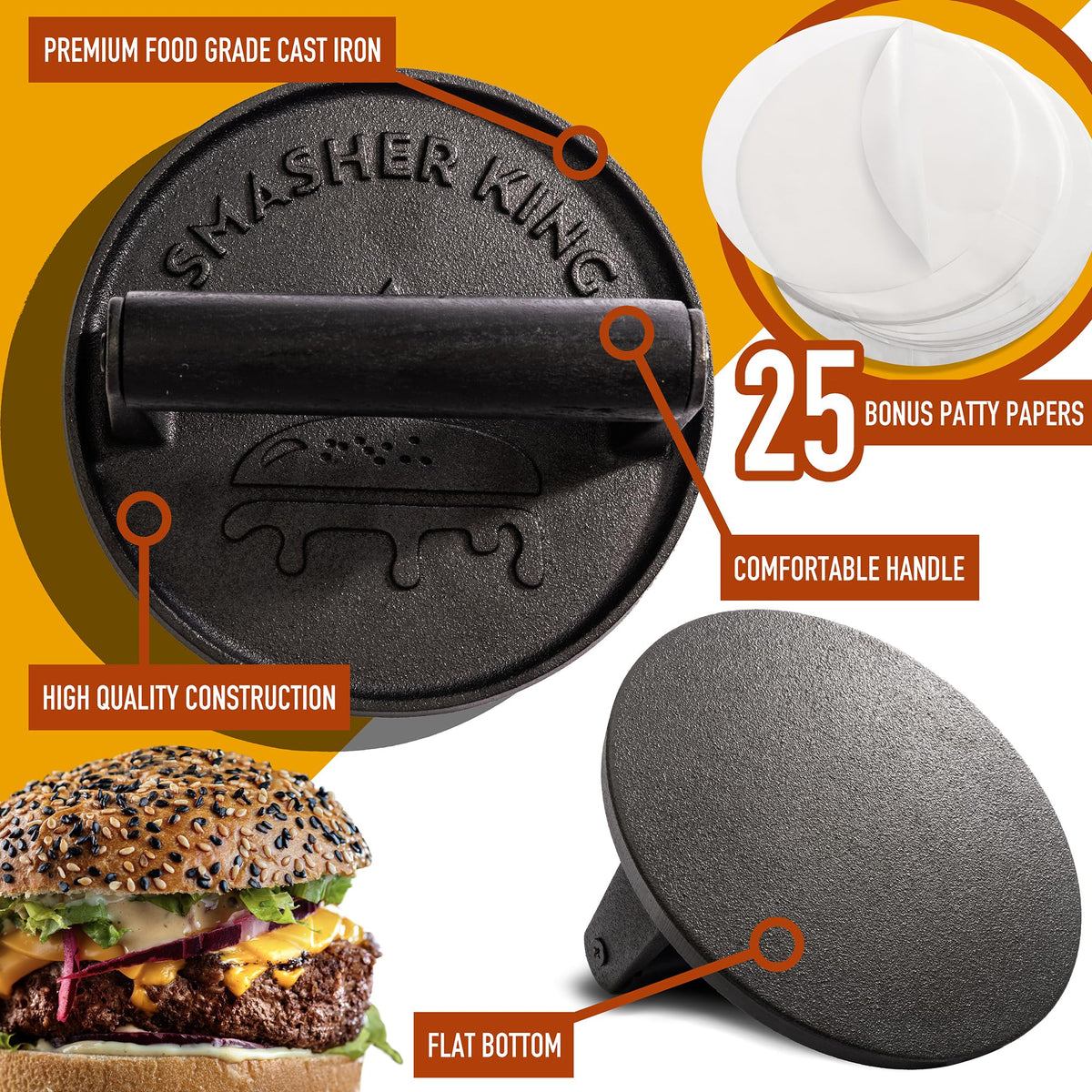 Smasher King patty paper pack keeps patties from sticking
