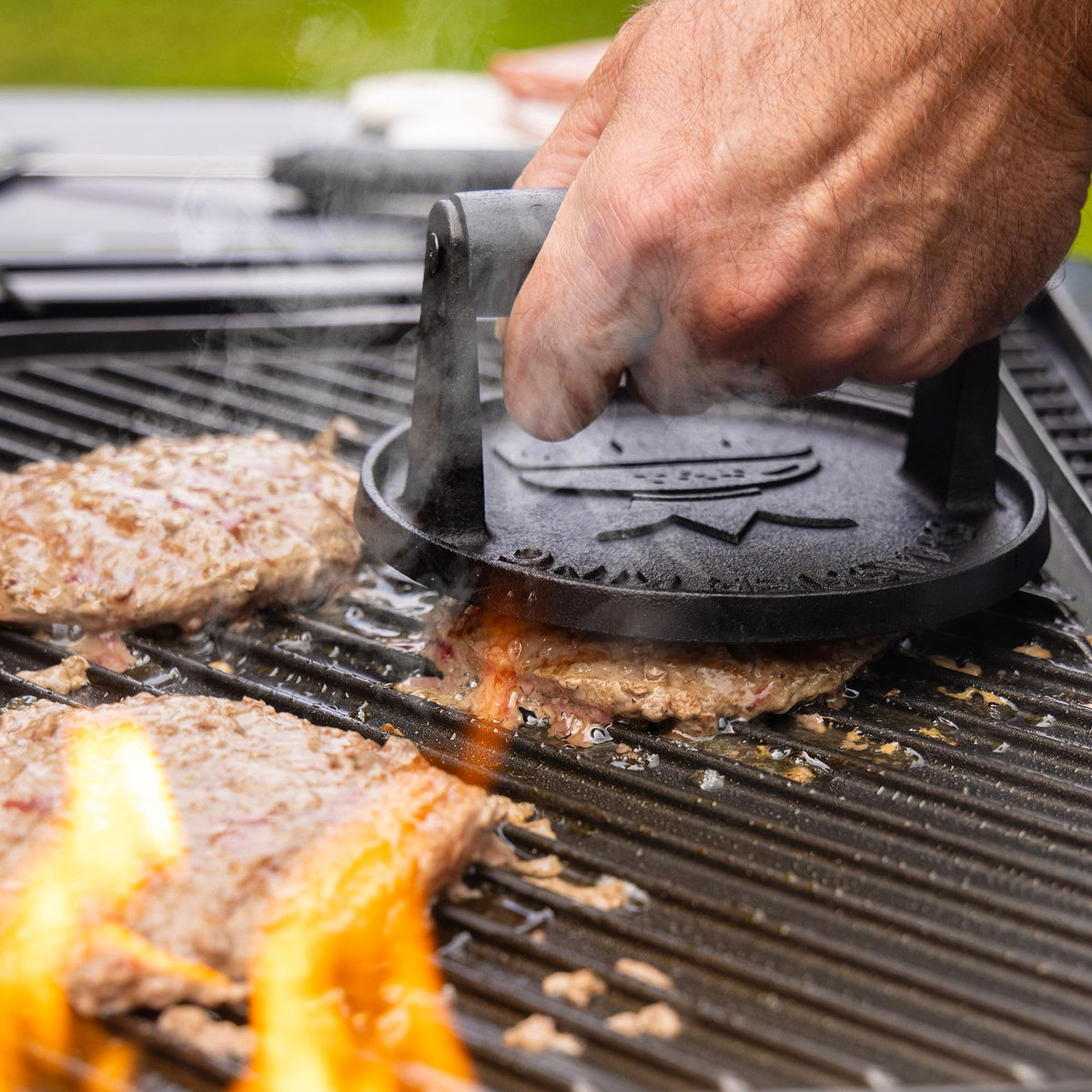 Smasher King sandwich press for quick grilled melts