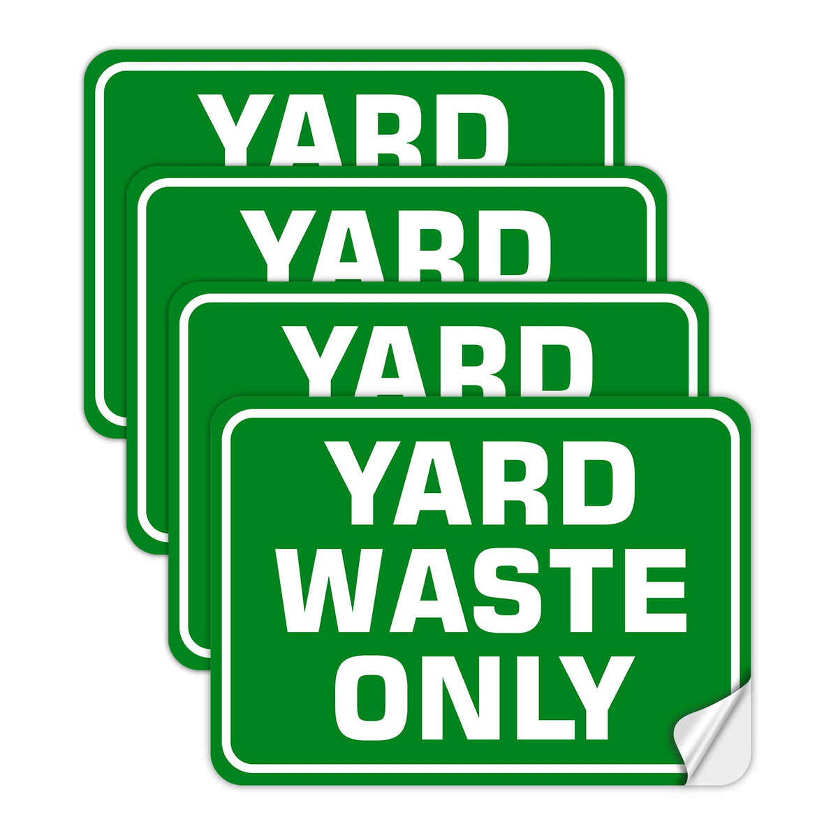 SMASMILE yard waste stickers 4-pack front view for clear curbside labeling