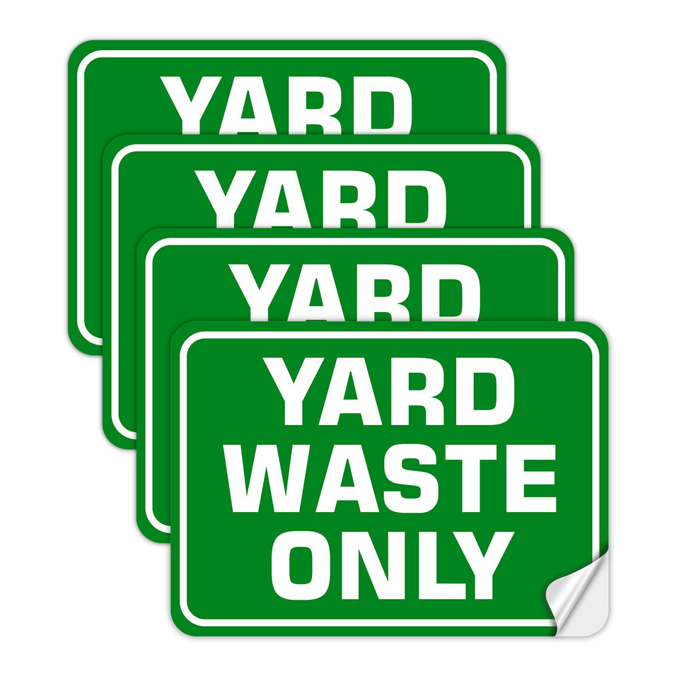 SMASMILE yard waste stickers 4-pack front view for clear curbside labeling