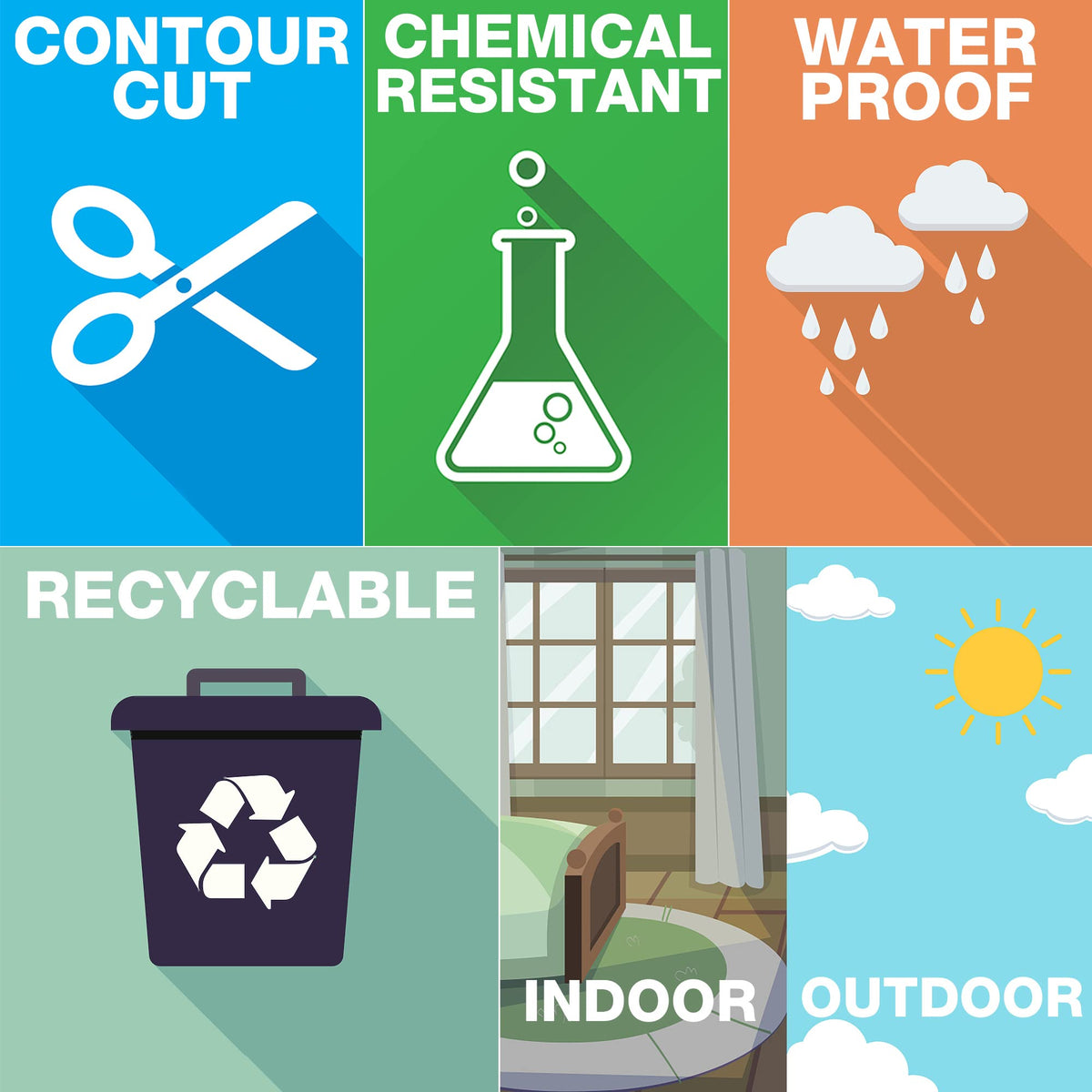 SMASMILE yard waste stickers indoor-outdoor versatility for busy households