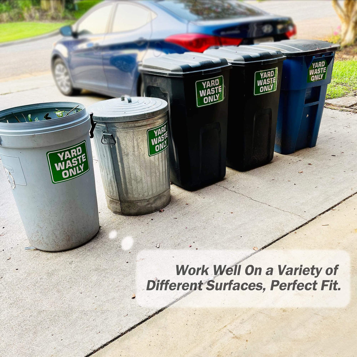 SMASMILE yard waste stickers self-adhesive for secure bin labeling