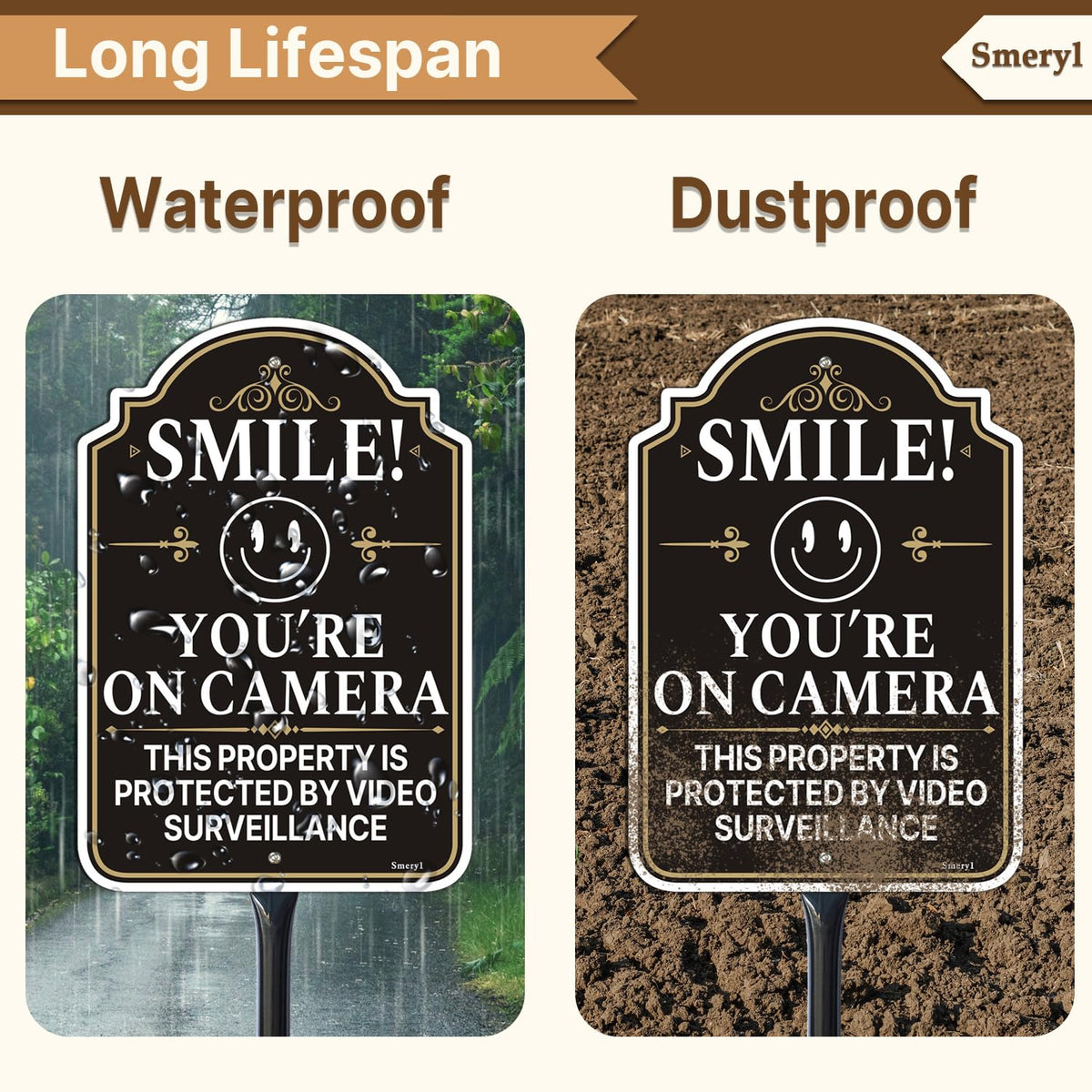 Smeryl easy-ground-install sign helps quick placement