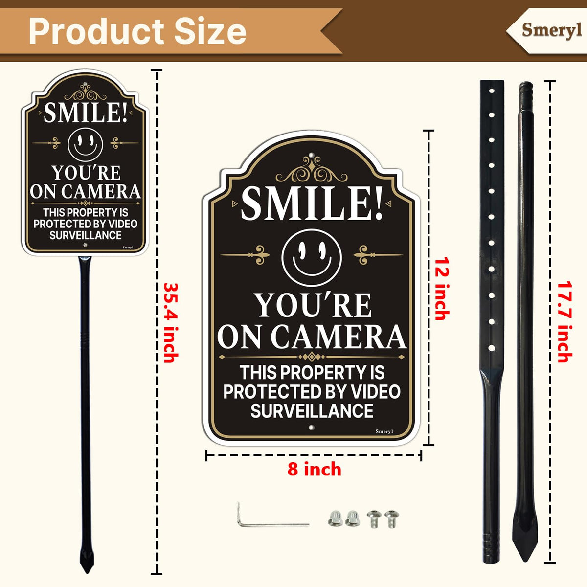 Smeryl 34-6-inch stake keeps the sign secure in outdoor conditions