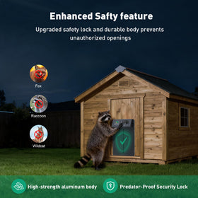 Smile Forest predator-proof safety lock prevents curious predators from opening the door.