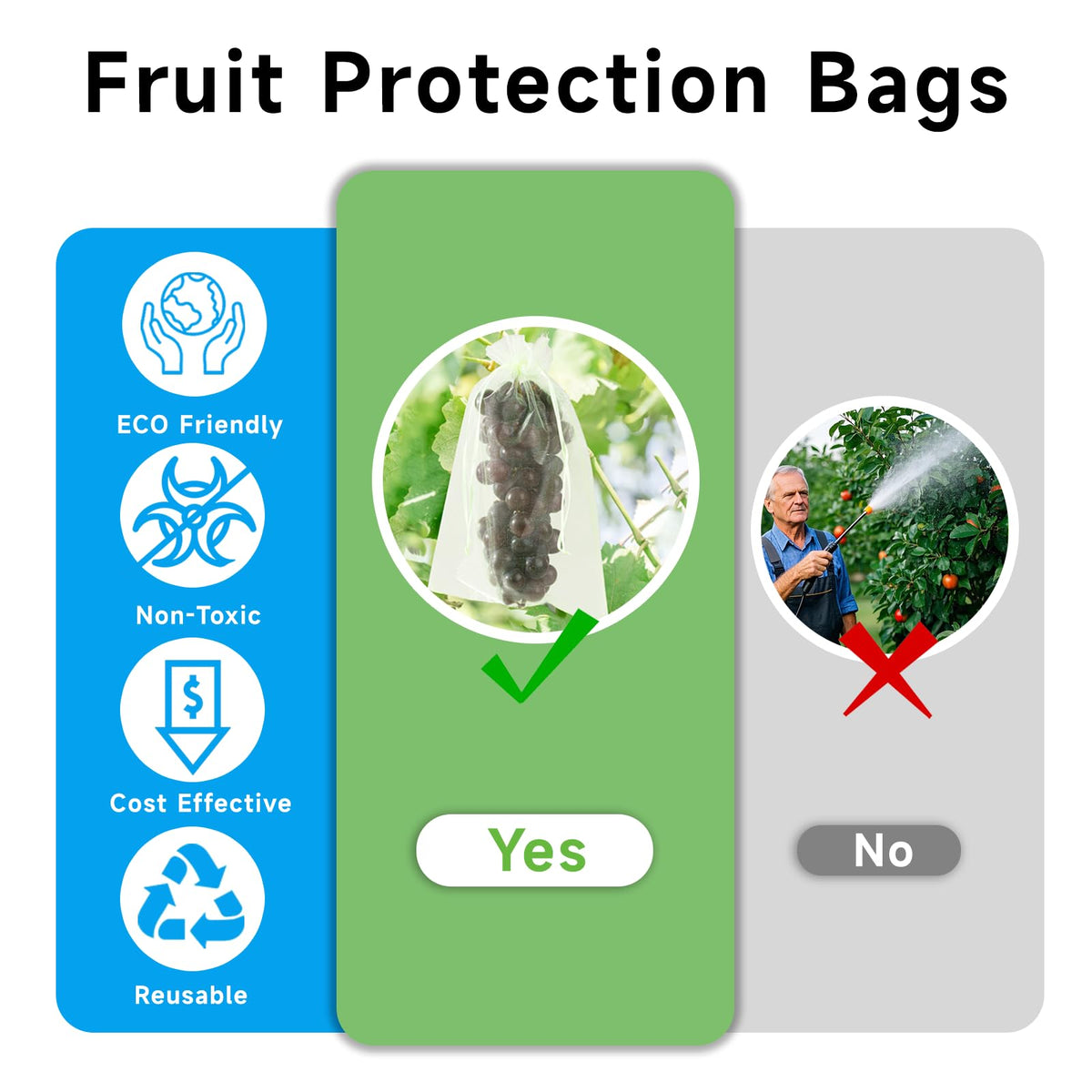 SmileLucky drawstring closure keeps bags secure around fruit for easy harvest.