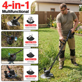 Smilovii edging wheel guides clean lines along sidewalks for precise edges.