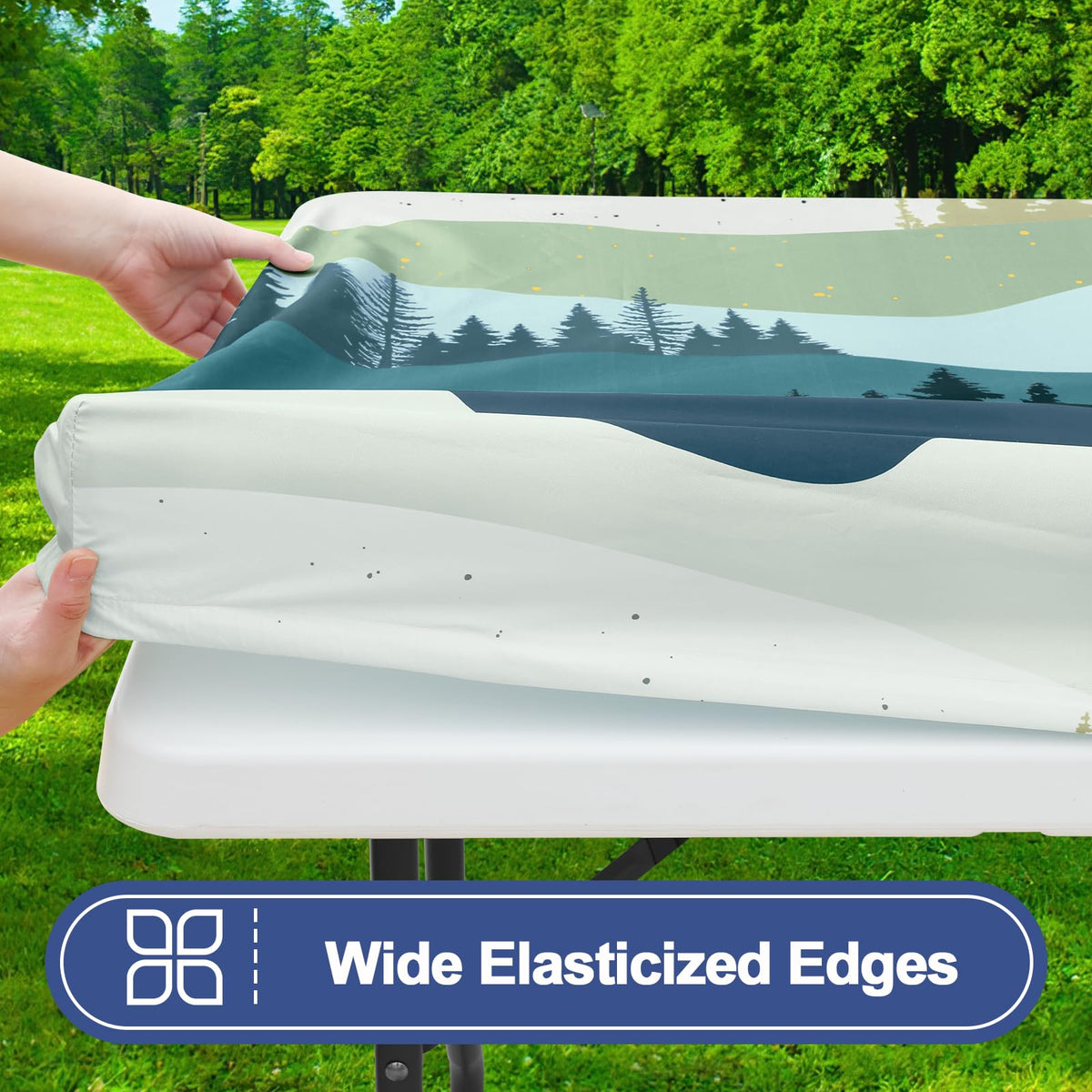 Smiry bench covers on 72x12 benches stay secure with elastic edges.