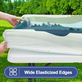 Smiry bench covers on 72x12 benches stay secure with elastic edges.