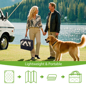 Smiry rug includes carrying bag for easy transport and travel